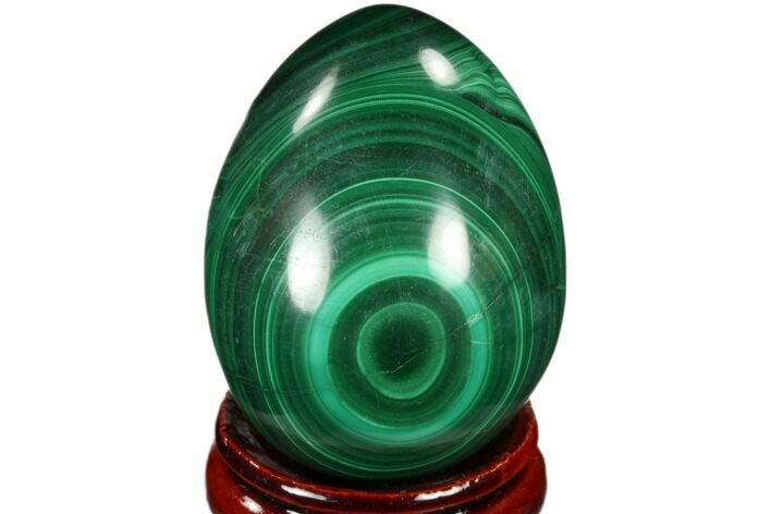 Stunning Polished Malachite Egg - Congo #115294